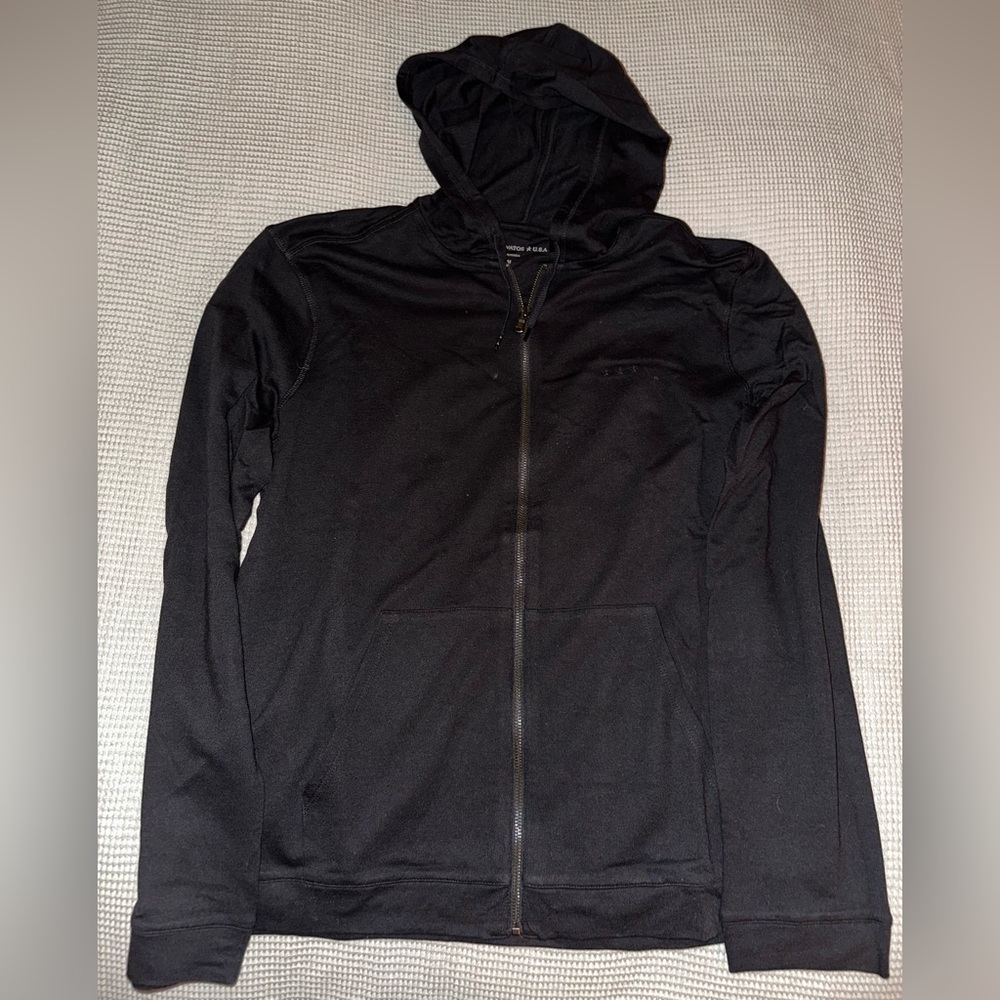 John Varvatos Black Cotton Hoodie in Medium